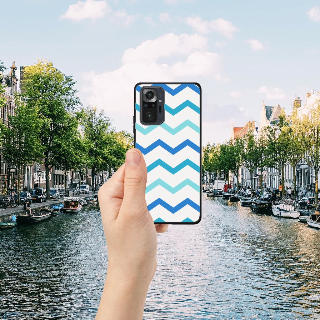 Xiaomi Redmi Note 10 Pro Back Case Zigzag Blauw B2C Telecom