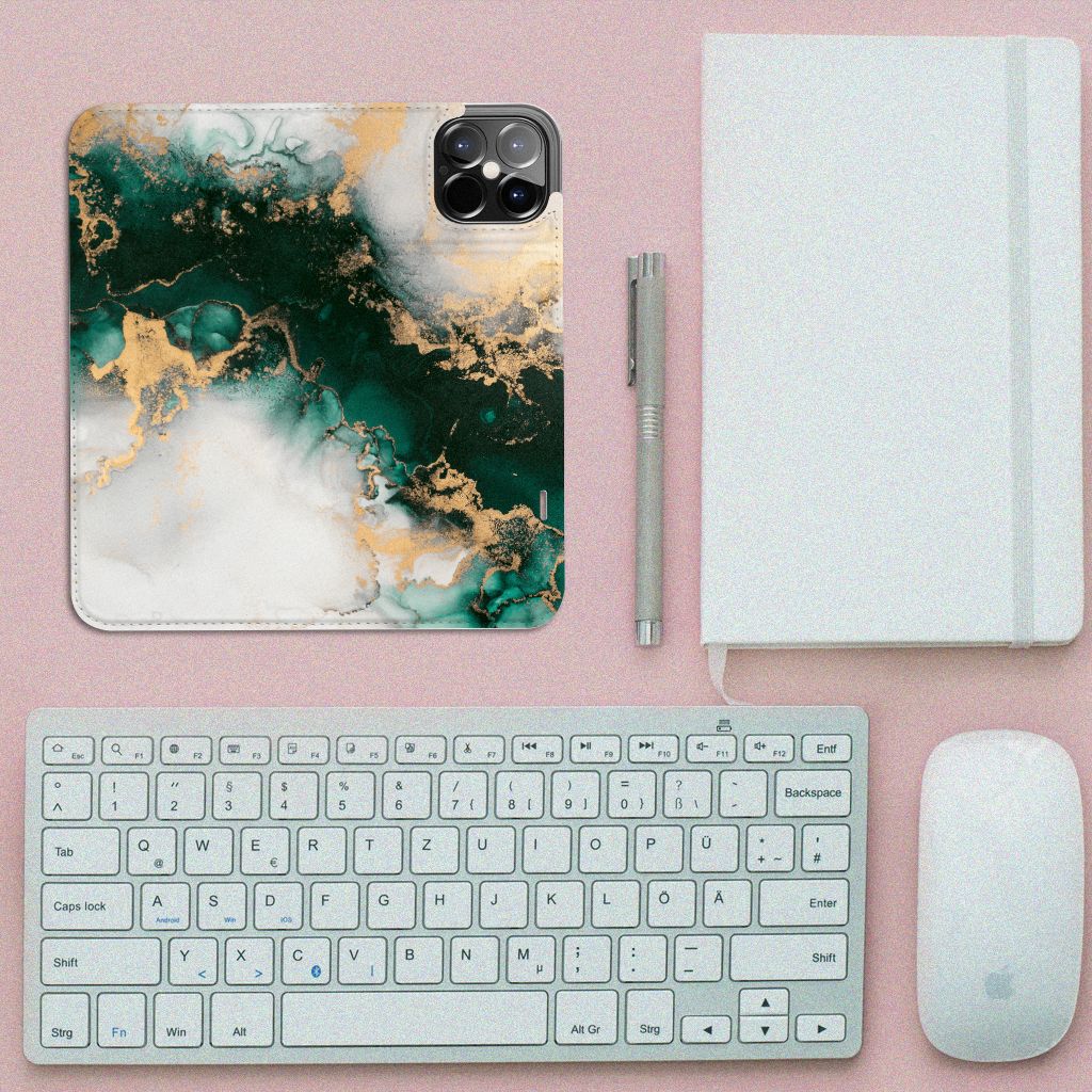 Standcase voor iPhone 12 Pro Max Marmer Groen - B2C Telecom