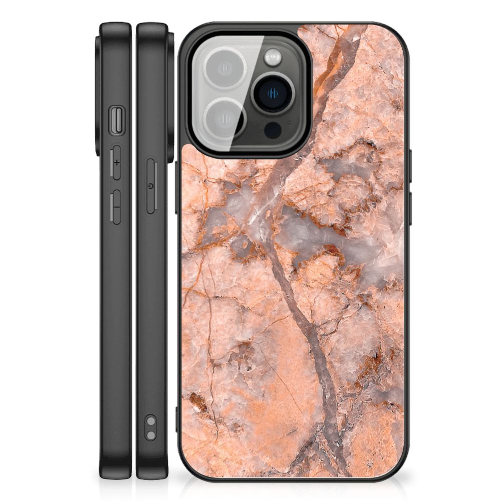 iPhone 13 Pro Max Marmeren Print Telefoonhoesje Marmer Oranje B2C Telecom