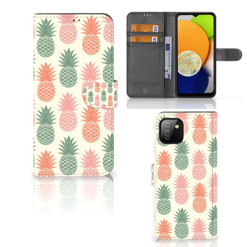 Samsung Galaxy A03 Book Cover Ananas