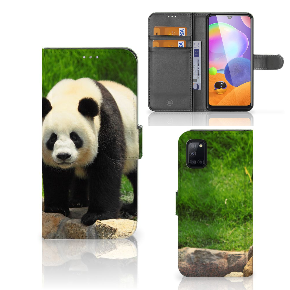 Samsung Galaxy A31 Telefoonhoesje met Pasjes Panda