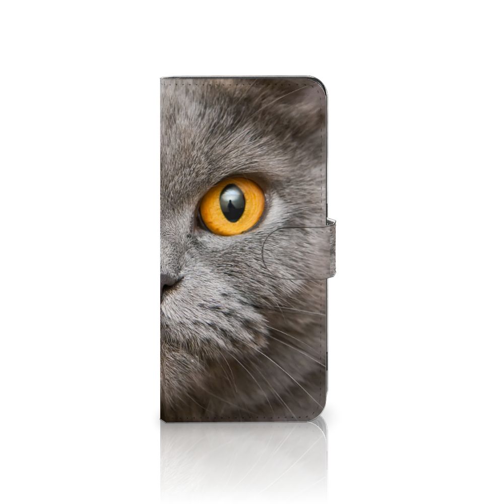 Telefoonhoesje met Pasjes OPPO Find X6 Pro Britse Korthaar met een close-up afbeelding van een kat.