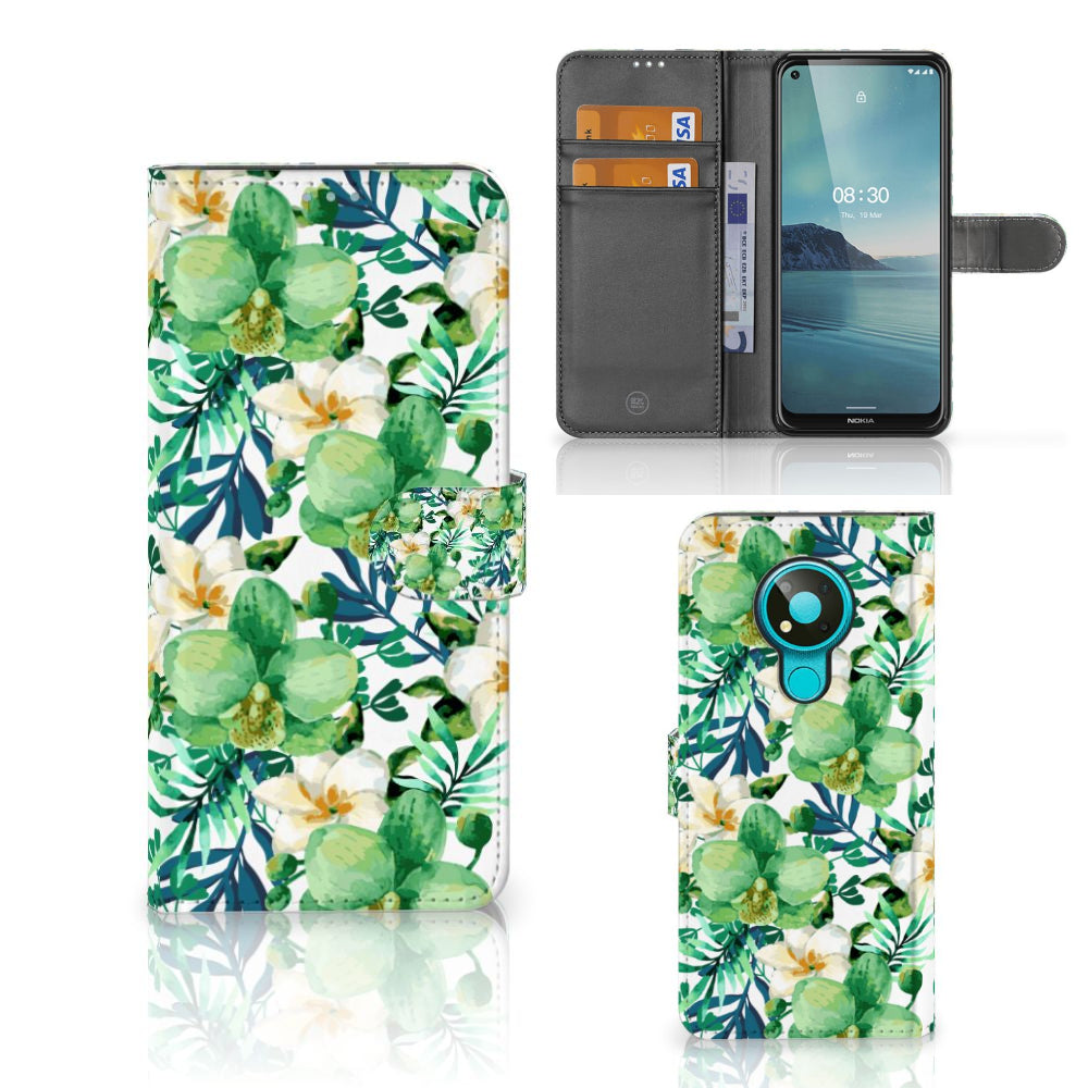 Nokia 3.4 Hoesje Orchidee Groen