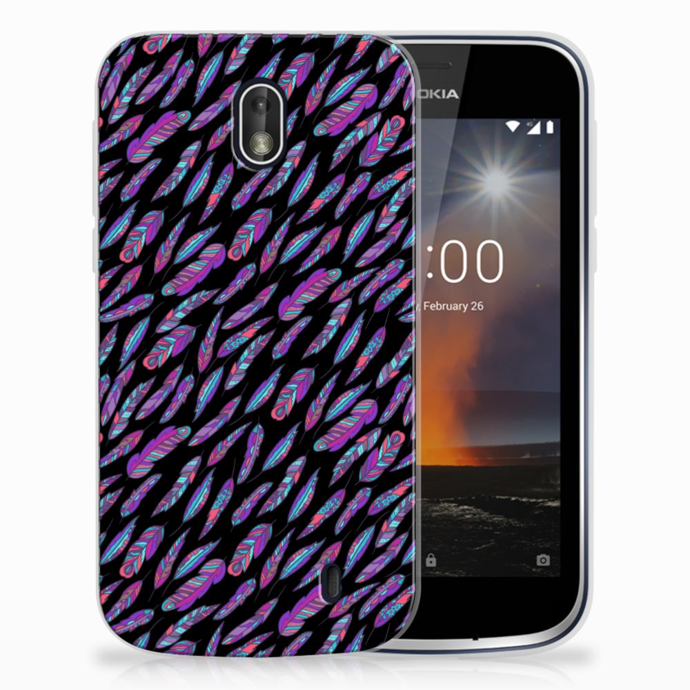 Nokia 1 TPU bumper Feathers Color