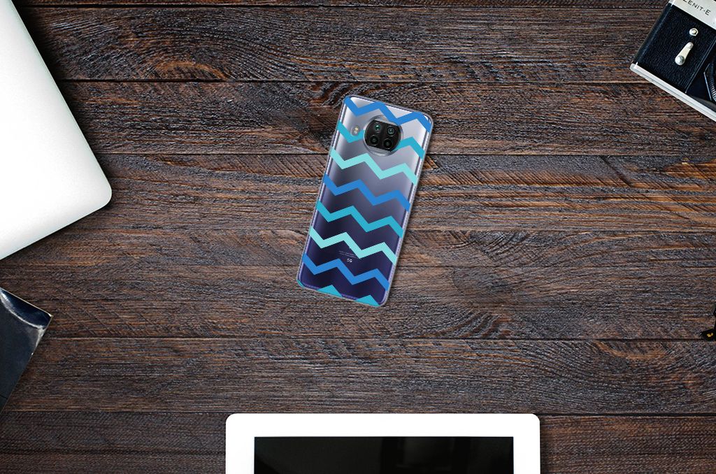 Xiaomi Mi 10T Lite TPU bumper Zigzag Blauw