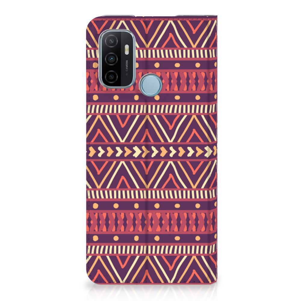 OPPO A53 | A53s Hoesje met Magneet Aztec Paars - B2C Telecom