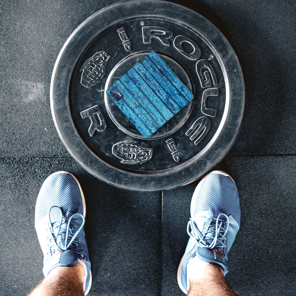 Motorola Moto G9 Plus Book Wallet Case Wood Blue - B2C Telecom