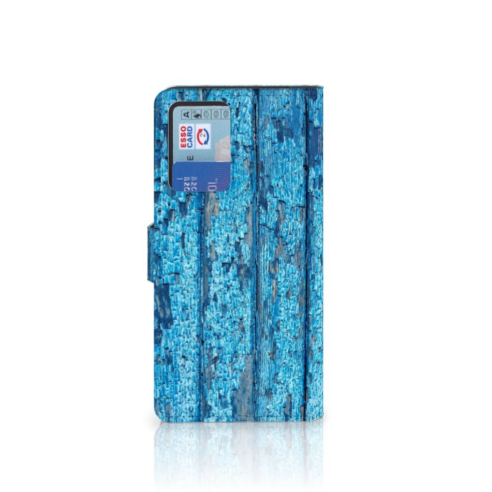 Xiaomi Redmi Note 10 Pro Book Style Case Wood Blue