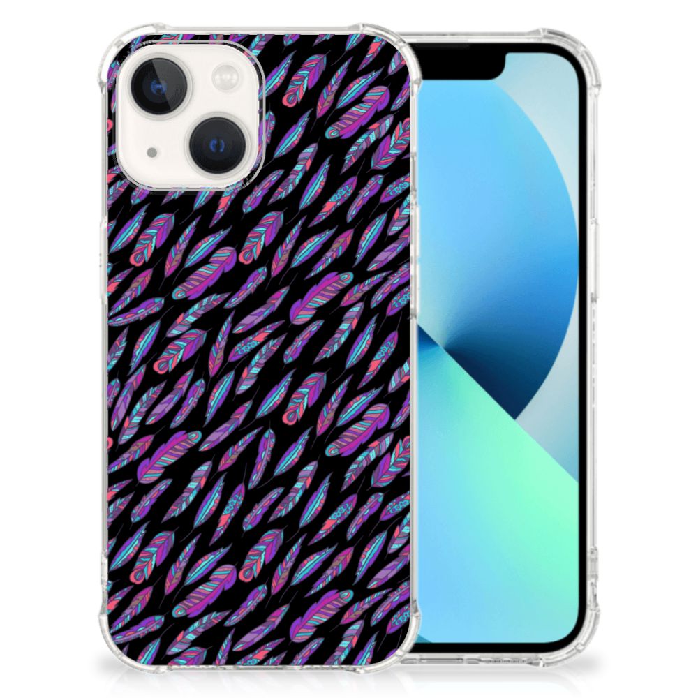 iPhone 13 Doorzichtige Silicone Hoesje Feathers Color B2C Telecom