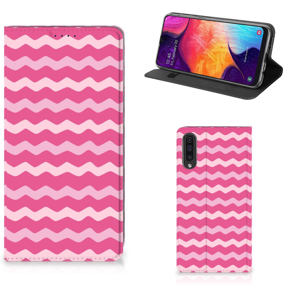 Samsung Galaxy A50 Hoesje met Magneet Waves Pink