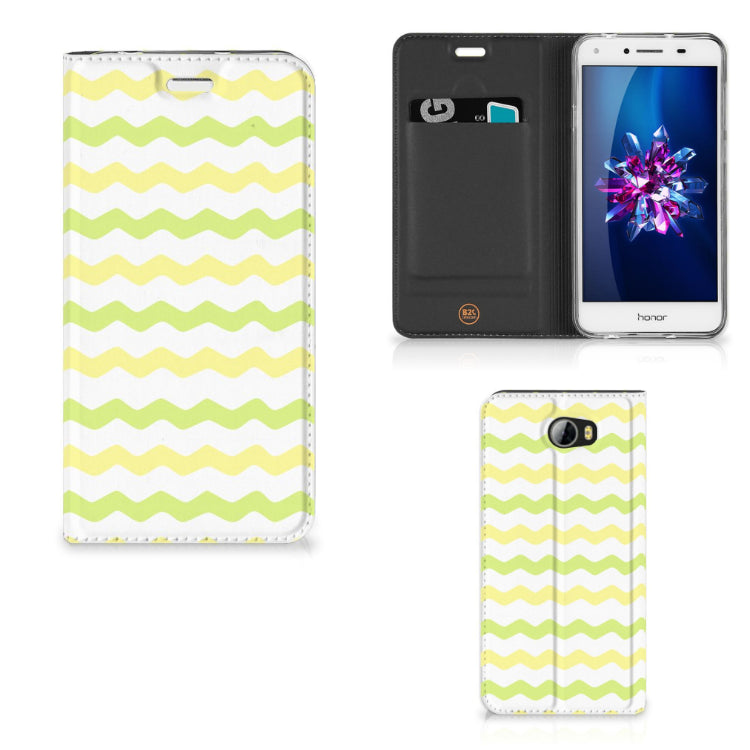 Huawei Y5 2 | Y6 Compact Hoesje met Magneet Waves Yellow