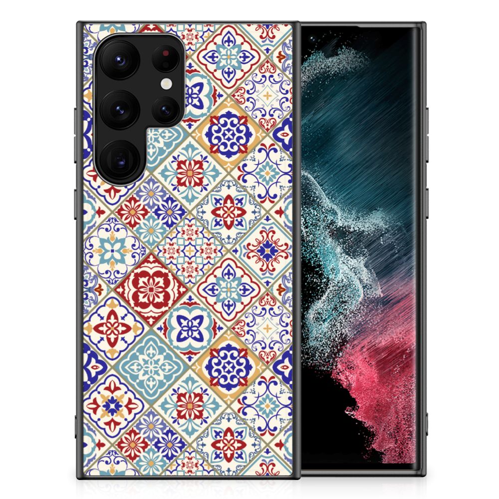 Samsung Galaxy S23 Ultra Marmeren Print Telefoonhoesje Tiles Color