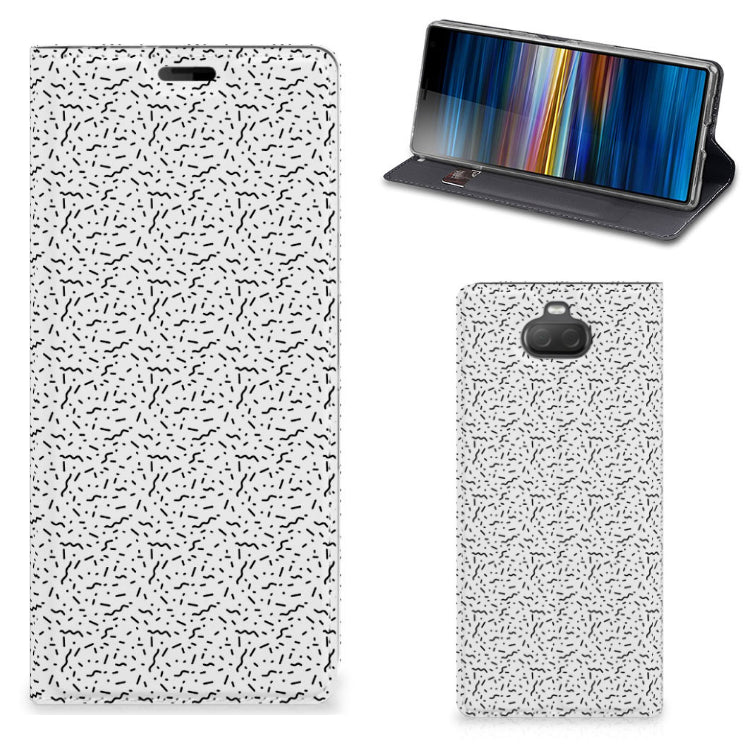 Sony Xperia 10 Plus Hoesje met Magneet Stripes Dots