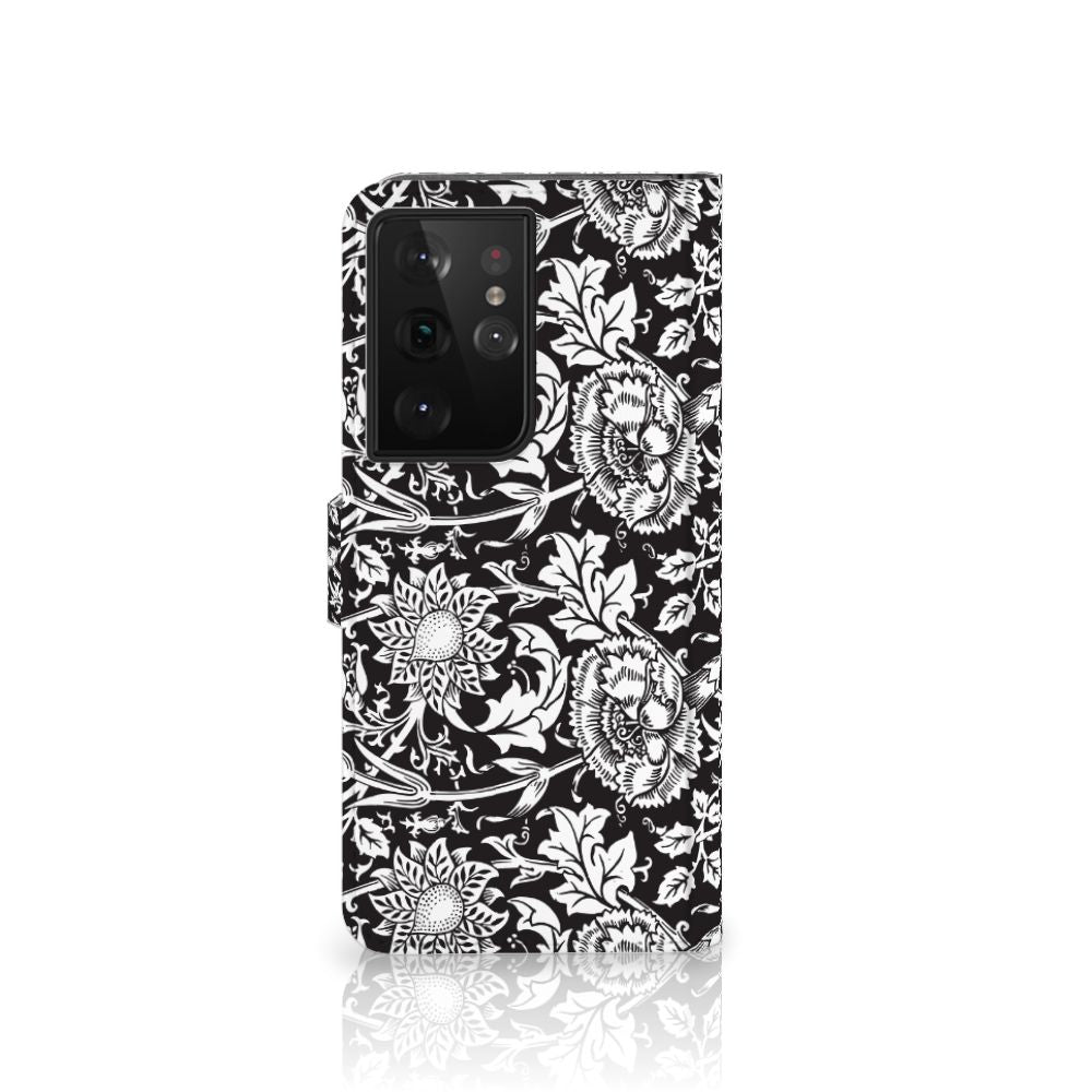 Samsung Galaxy S21 Ultra Hoesje Black Flowers