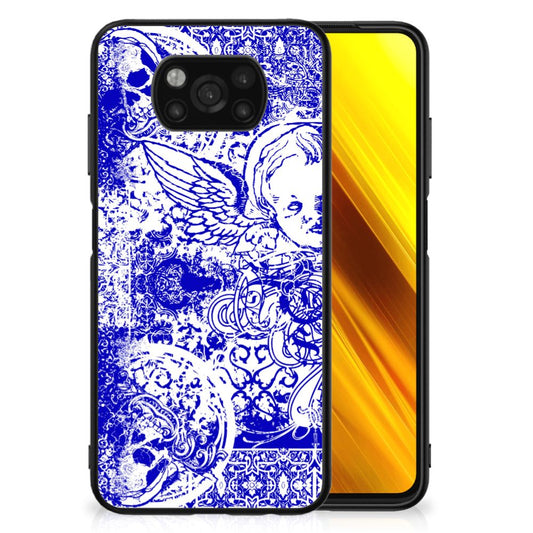 Telefoonhoesje Xiaomi Poco X3 | X3 Pro Angel Skull Blauw