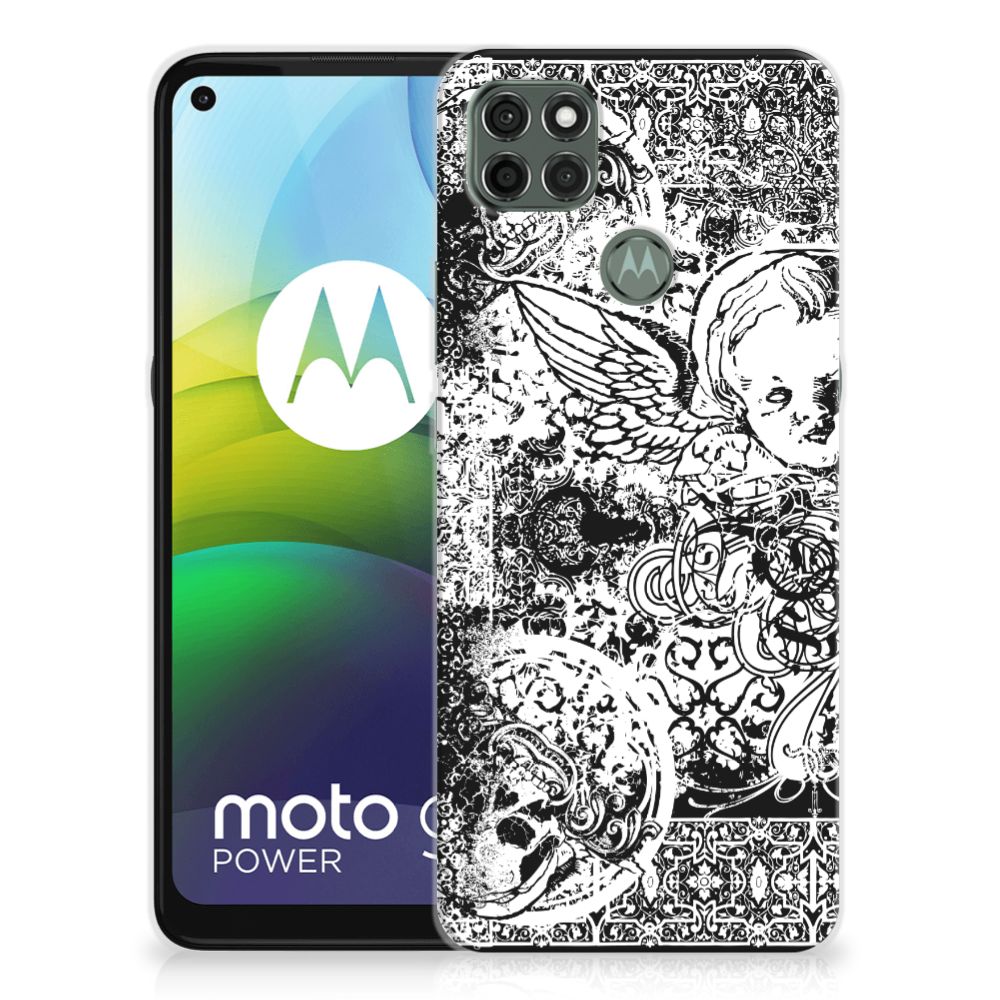 Silicone Back Case Motorola Moto G9 Power Skulls Angel