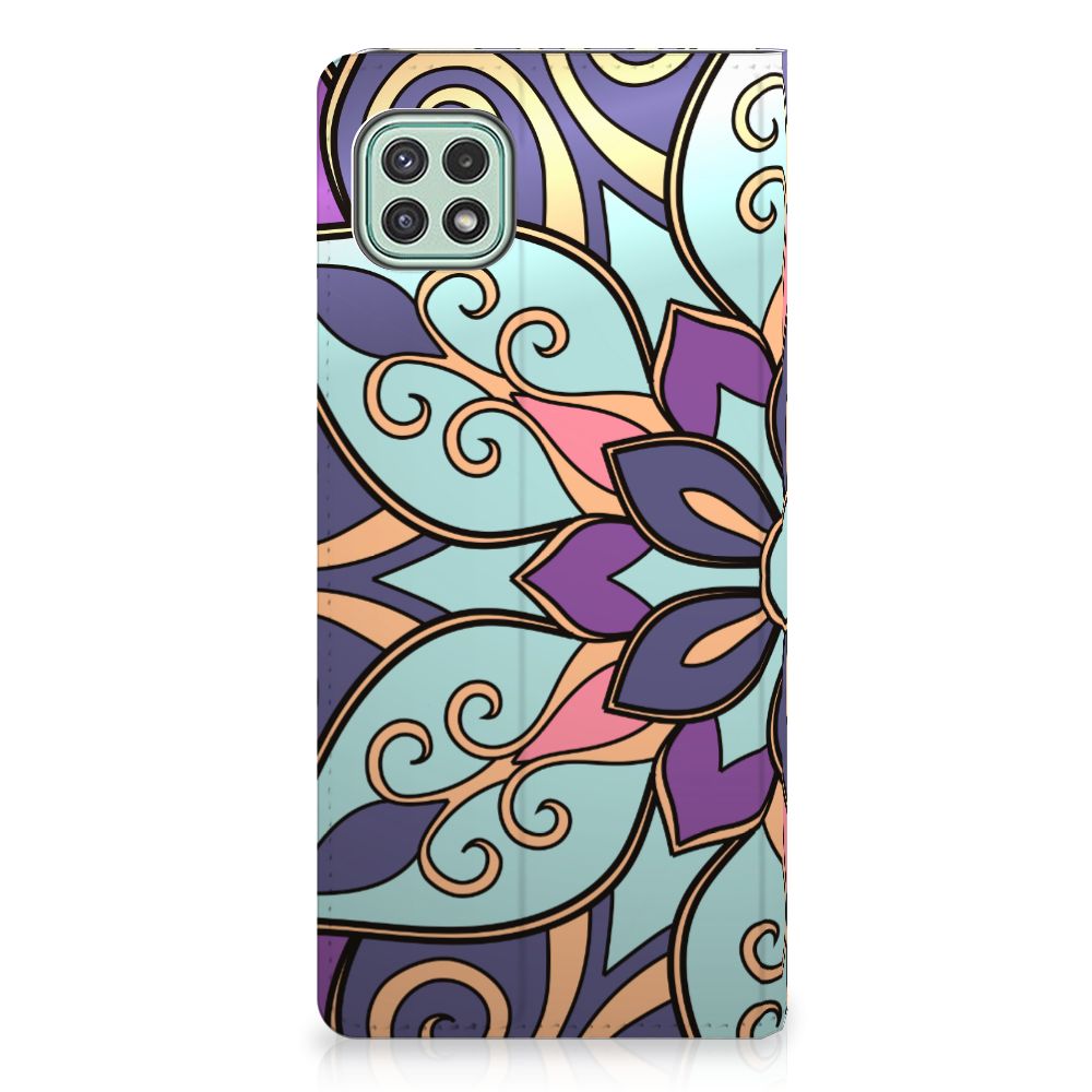 Samsung Galaxy A22 5G Smart Cover Purple Flower - B2C Telecom