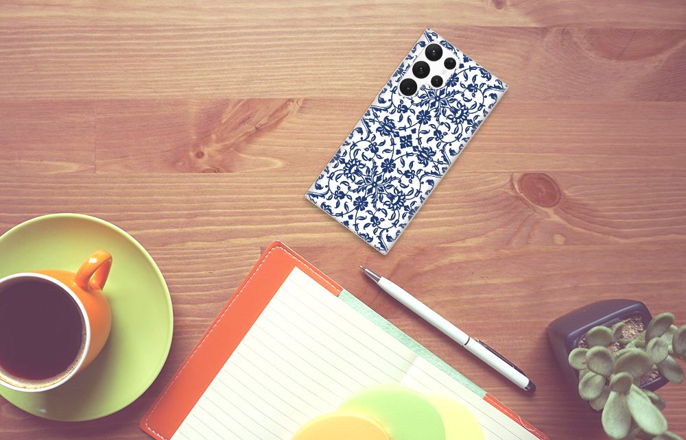 Samsung Galaxy S22 Ultra TPU Case Flower Blue B2C Telecom