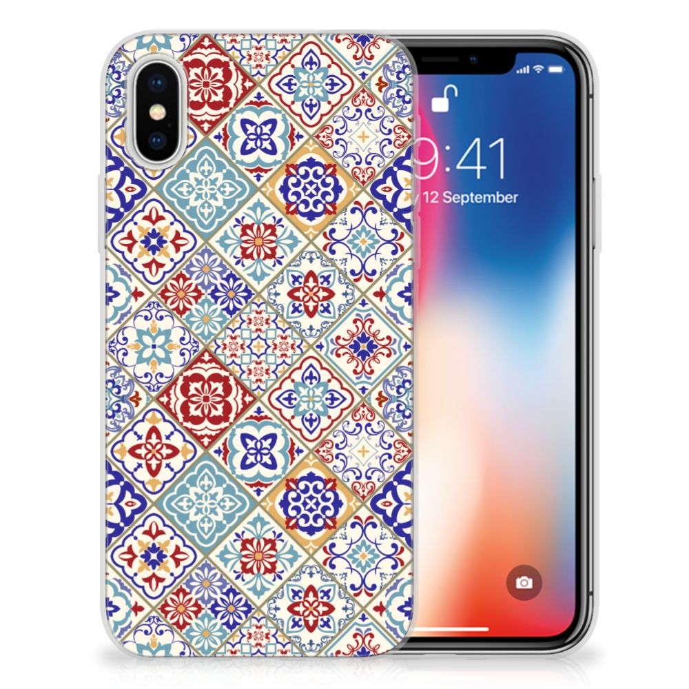 Apple iPhone X | Xs TPU Siliconen Hoesje Tiles Color