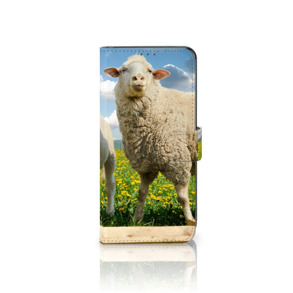 Samsung Galaxy A32 5G Telefoonhoesje met Pasjes Schaap en Lammetje
