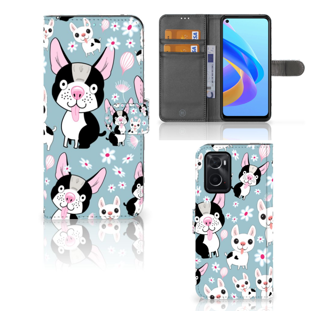OPPO A76 | A96 Telefoonhoesje met Pasjes Hondjes