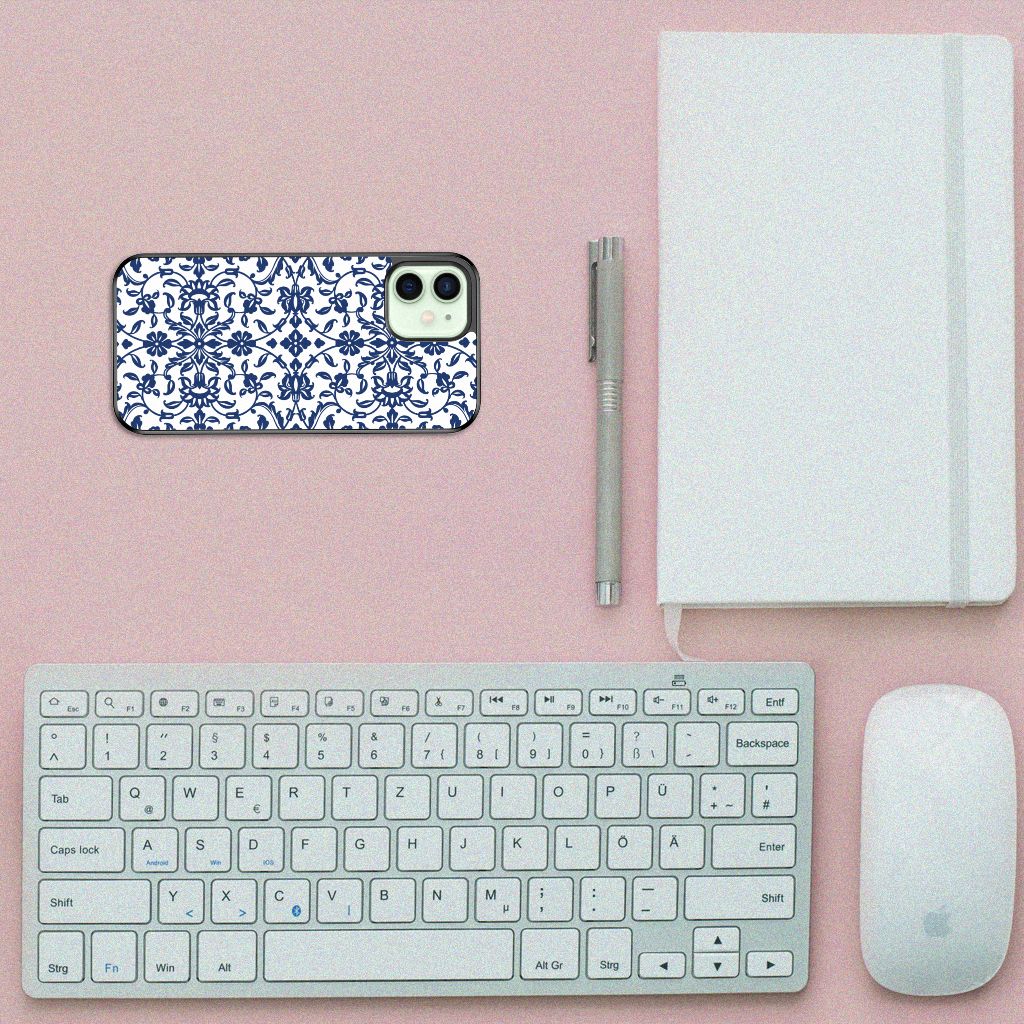 iPhone 12 Mini Skin Case Flower Blue B2C Telecom