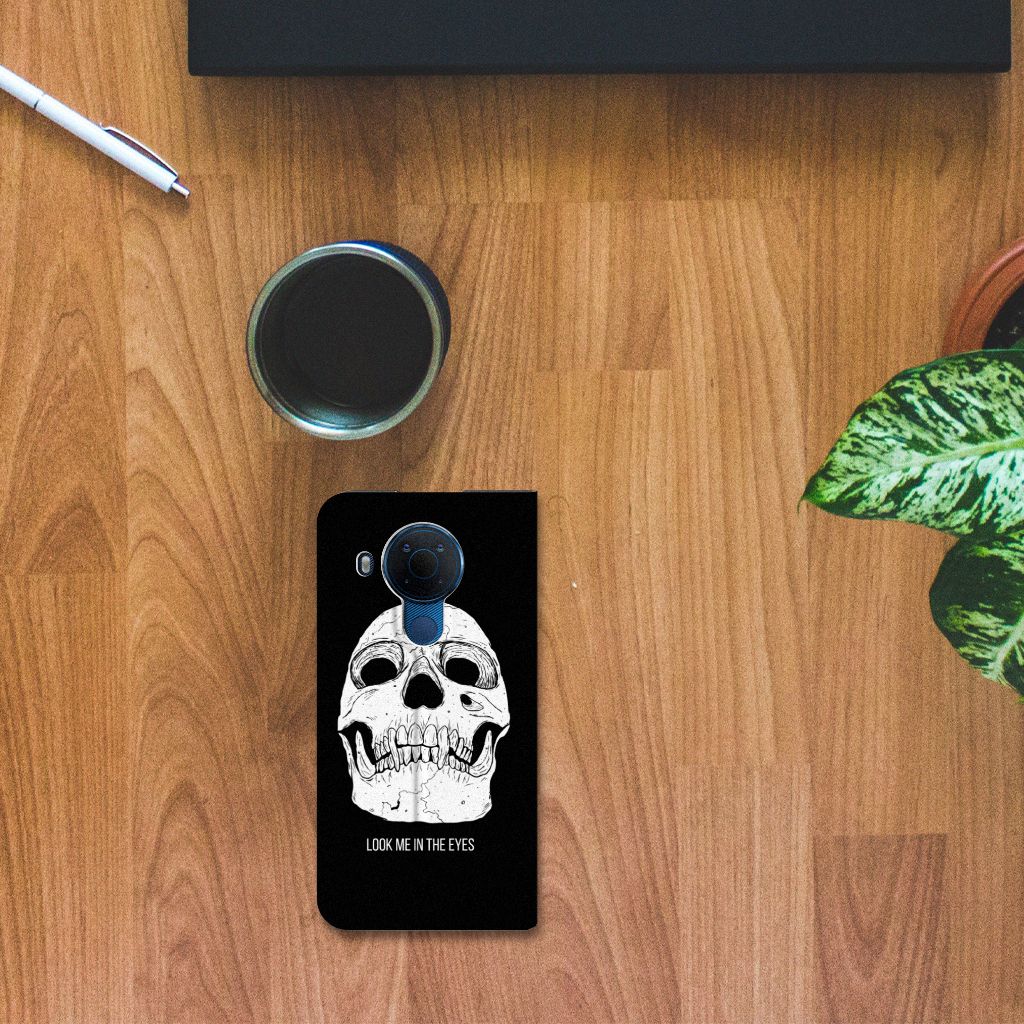 Mobiel BookCase Nokia 5.4 Skull Eyes - B2C Telecom