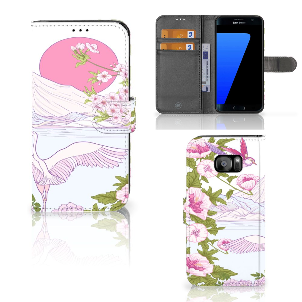 Samsung Galaxy S7 Edge Telefoonhoesje met Pasjes Bird Standing