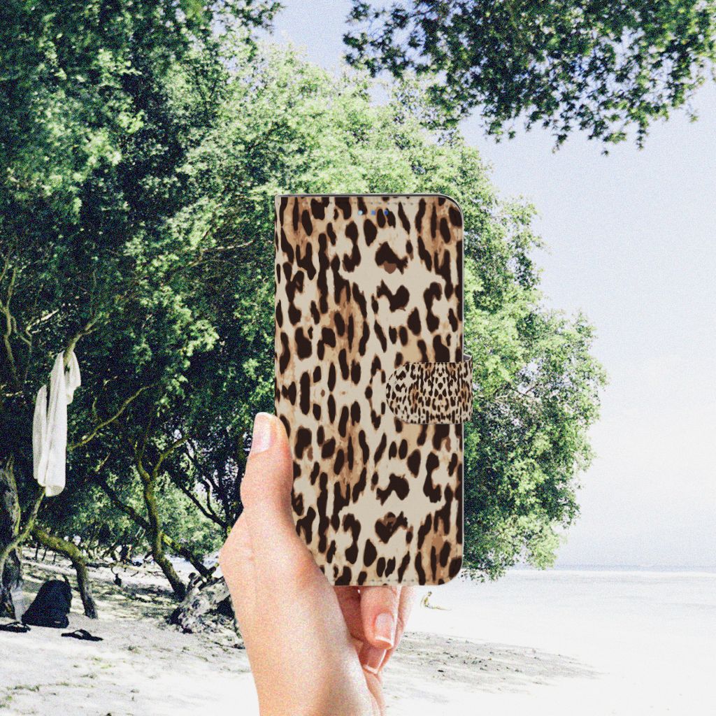 OPPO Find X3 Neo 5G Telefoonhoesje met Pasjes Leopard