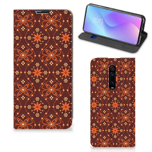 Xiaomi Mi 9T Pro Hoesje met Magneet Batik Brown