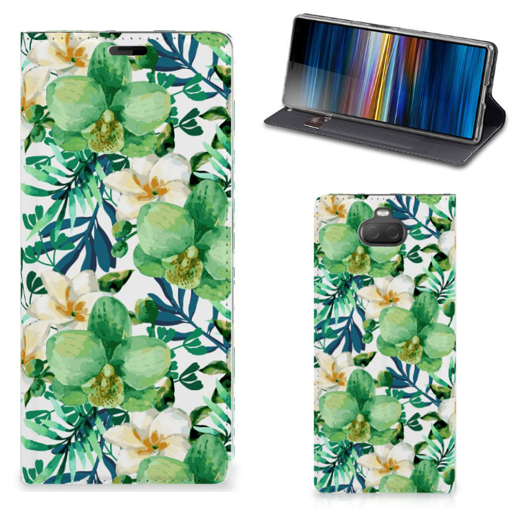 Sony Xperia 10 Plus Smart Cover Orchidee Groen