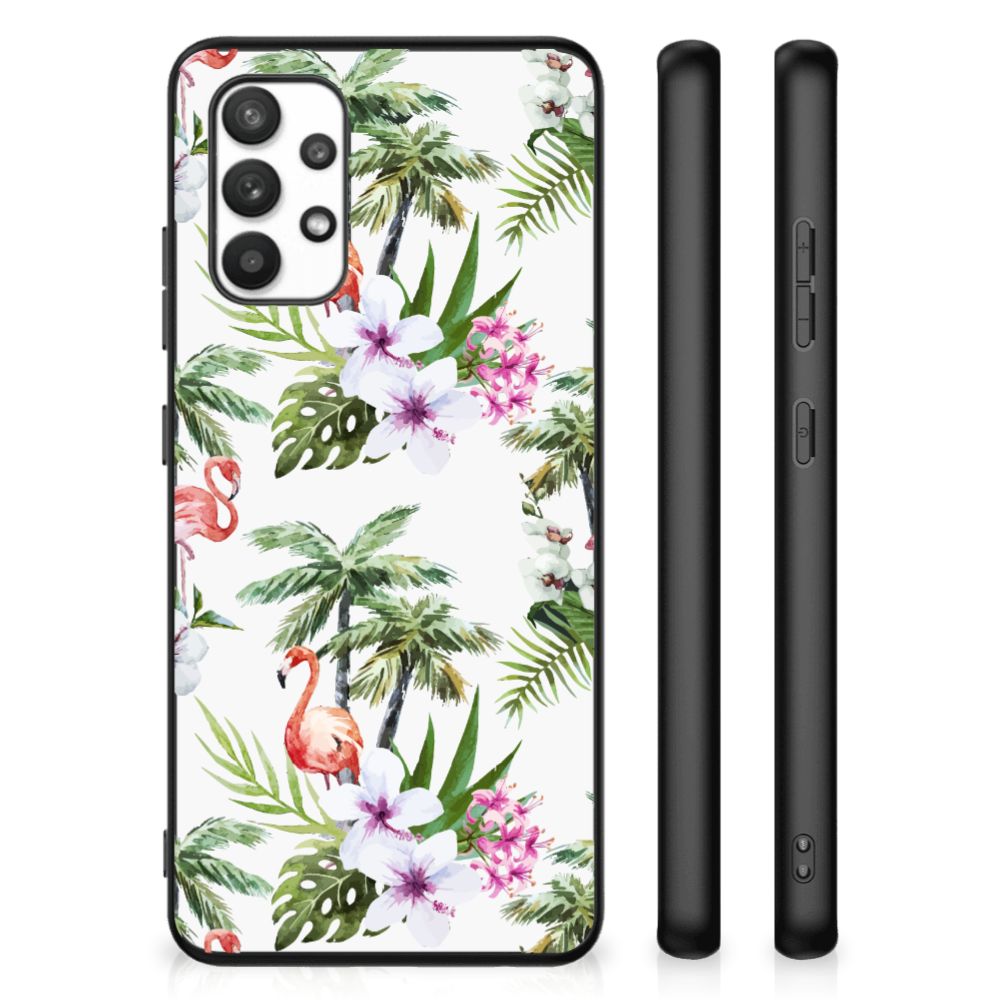 Samsung Galaxy A32 4G | A32 5G Enterprise Editie Dierenprint Telefoonhoesje Flamingo Palms B2C Telecom