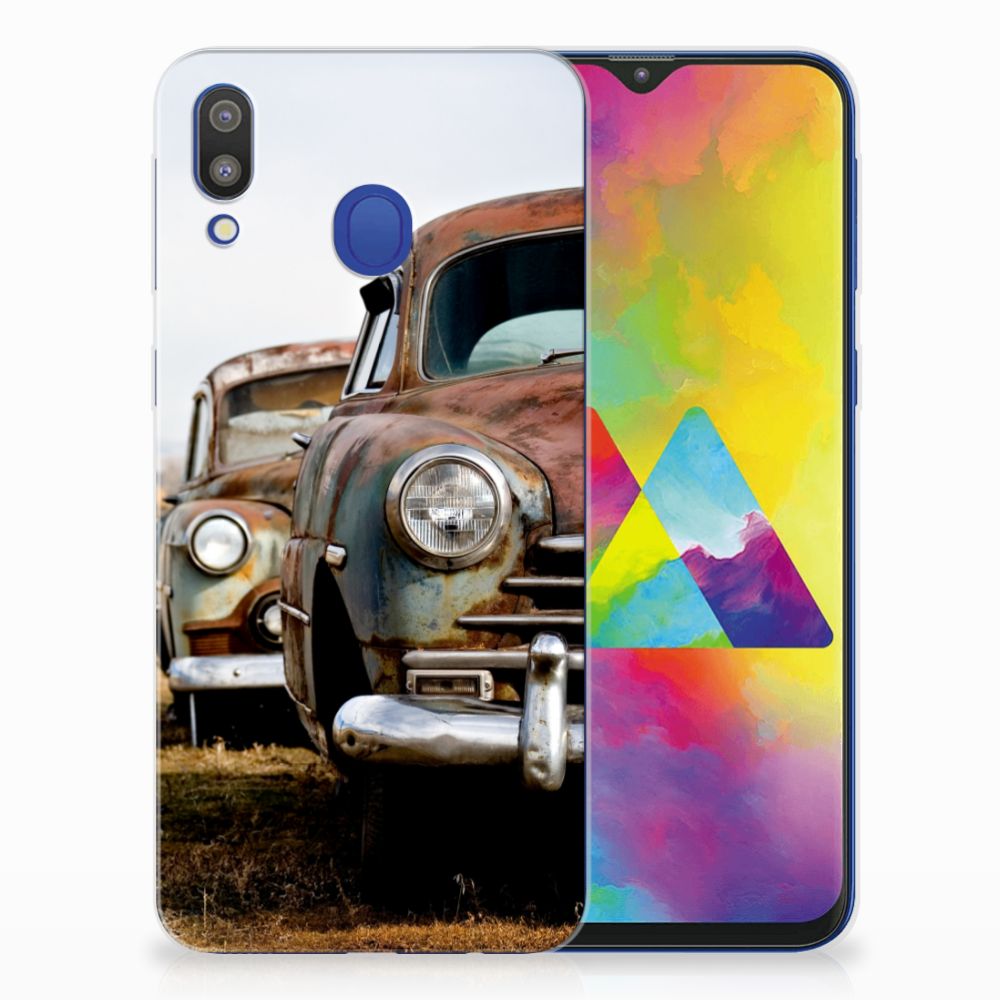Samsung Galaxy M20 (Power) Siliconen Hoesje met foto Vintage Auto