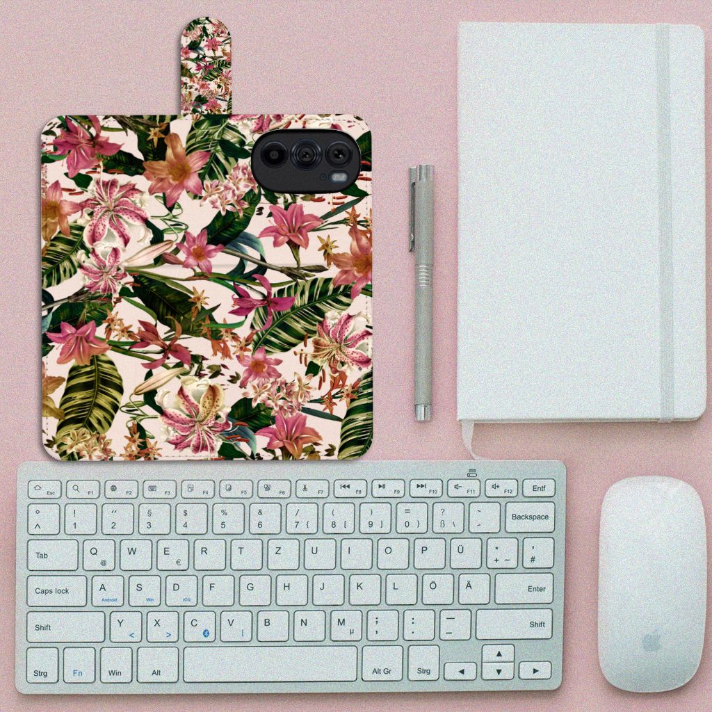 Motorola Edge 30 Pro Hoesje Flowers