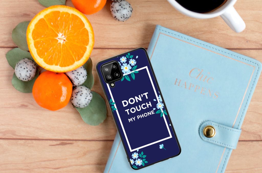 Samsung Galaxy A12 Telefoon Hoesje Flowers Blue DTMP B2C Telecom