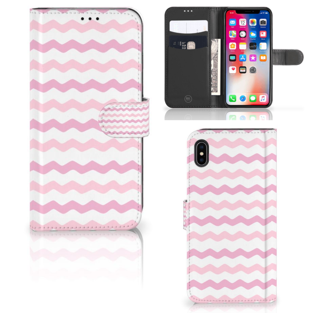 Apple iPhone Xs Max Telefoon Hoesje Waves Roze