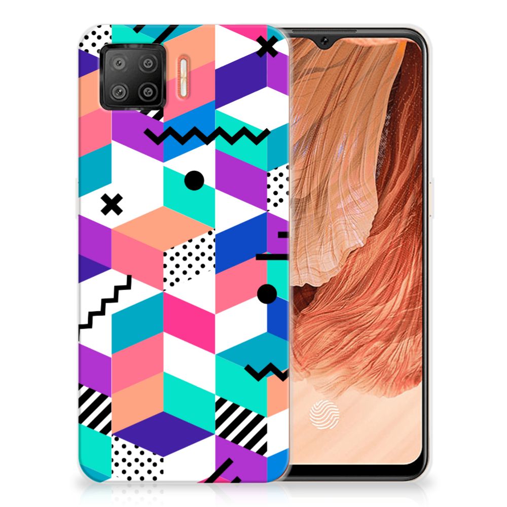 OPPO A73 4G TPU Hoesje Blokken Kleurrijk B2C Telecom