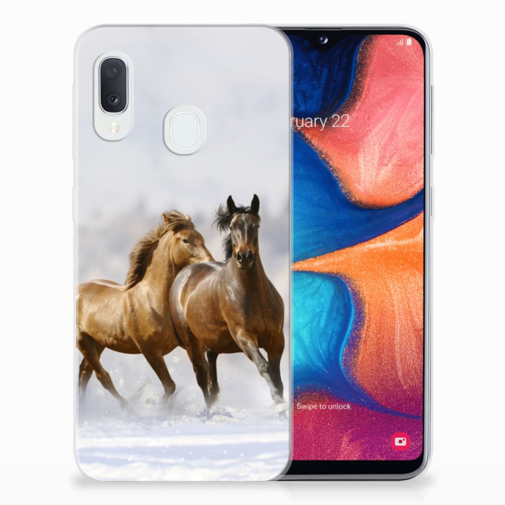 Samsung Galaxy A20e TPU Hoesje Paarden