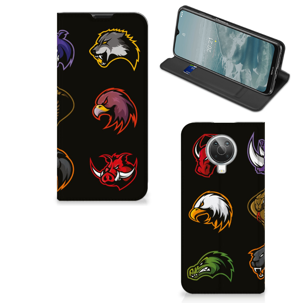 Nokia G10 | G20 Magnet Case Cartoon featuring vibrant animal mascot designs on a black background.