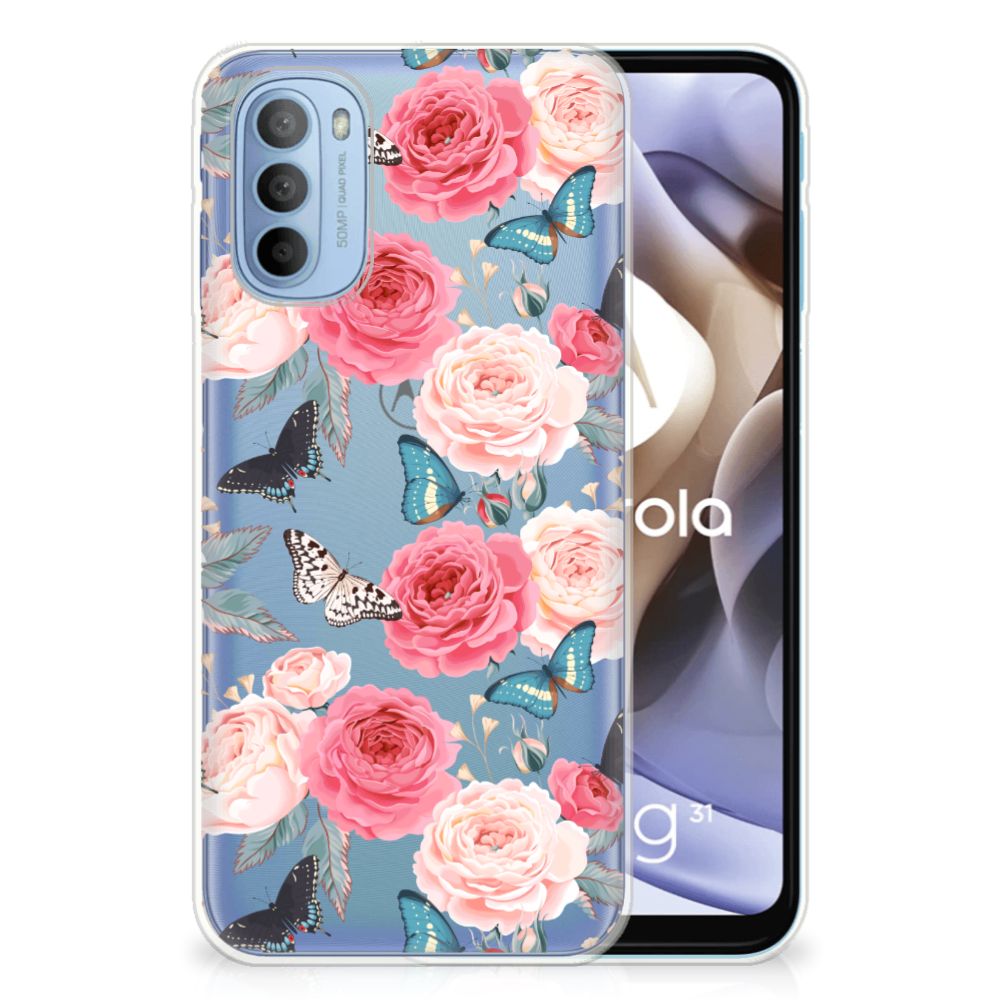 Motorola Moto G31 | G41 TPU Case Butterfly Roses B2C Telecom