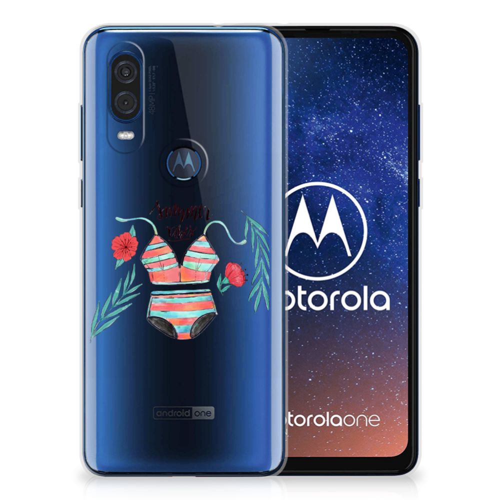 Motorola One Vision Telefoonhoesje met Naam Boho Summer