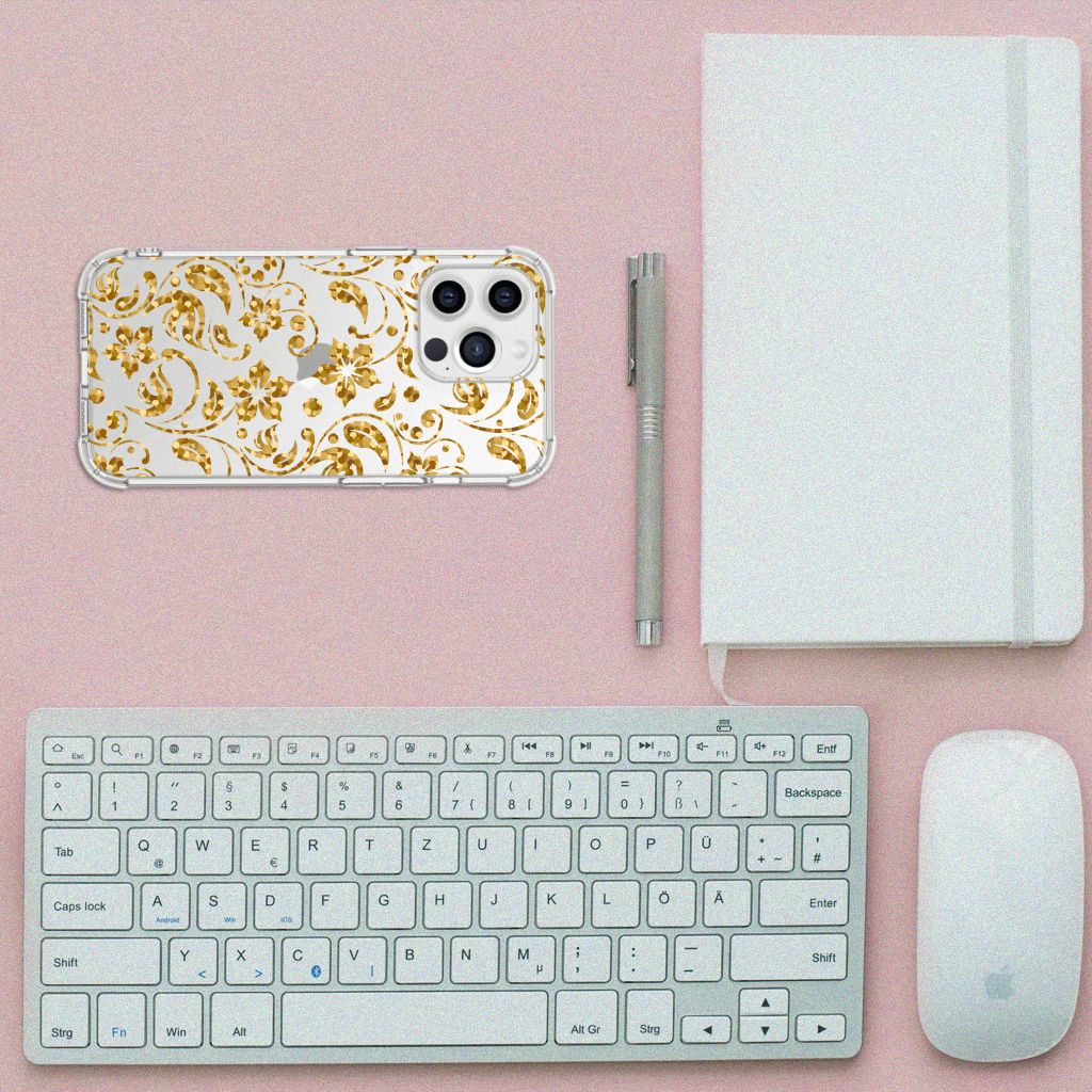 iPhone 13 Pro Max Case Gouden Bloemen - B2C Telecom