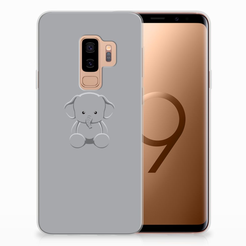 Samsung Galaxy S9 Plus Telefoonhoesje met Naam Grijs Baby Olifant
