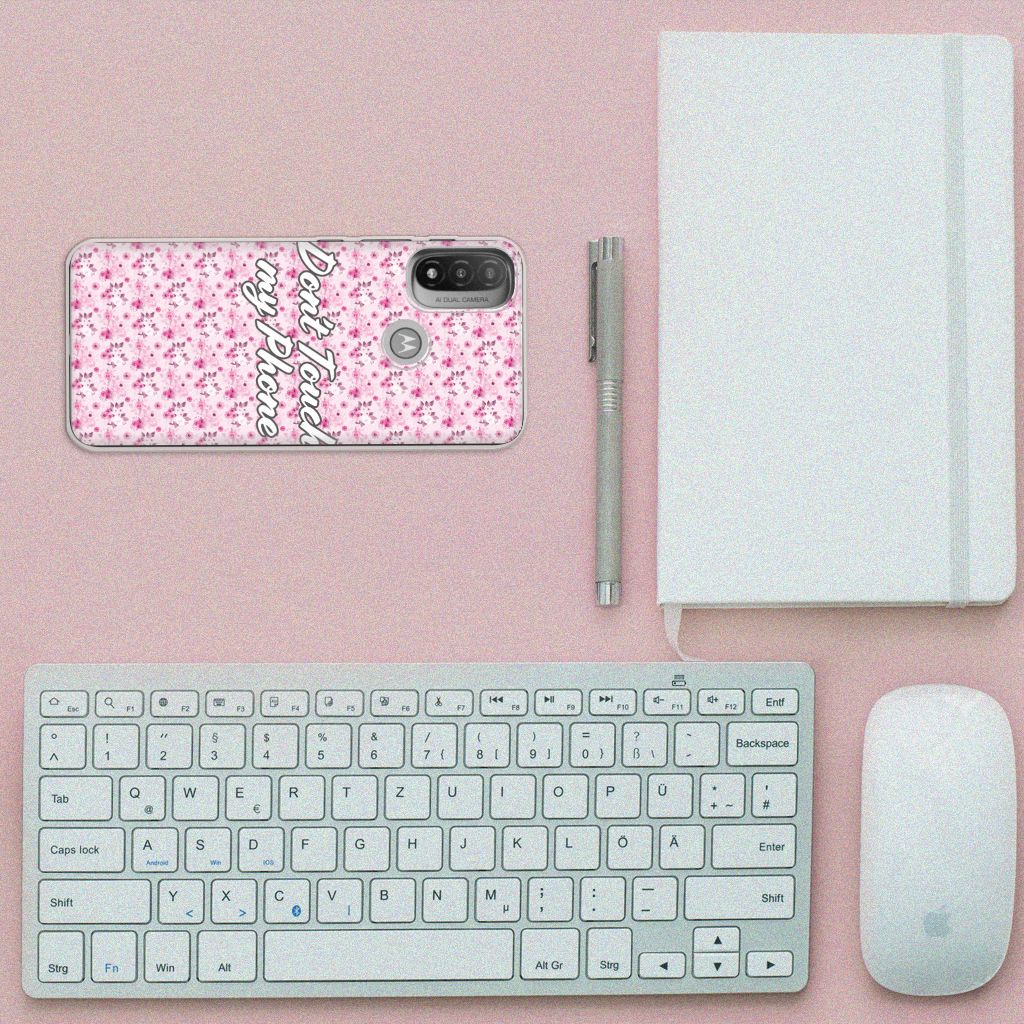 Motorola Moto E20 | E40 Silicone-hoesje Flowers Pink DTMP