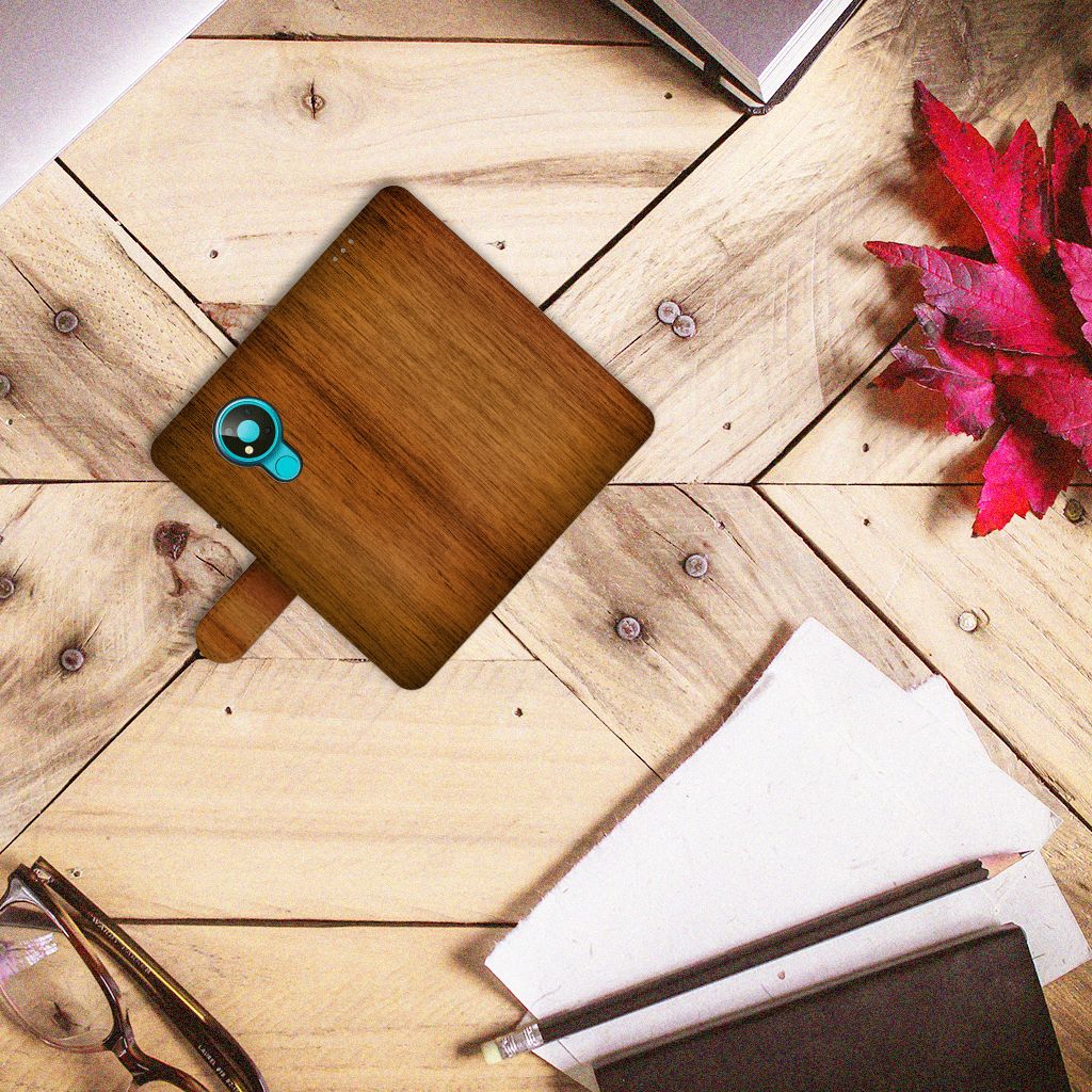 Nokia 3.4 Book Style Case Donker Hout