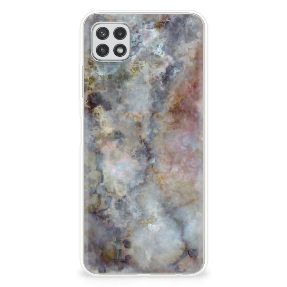 Samsung Galaxy A22 5G TPU Siliconen Hoesje Marmer Grijs B2C Telecom