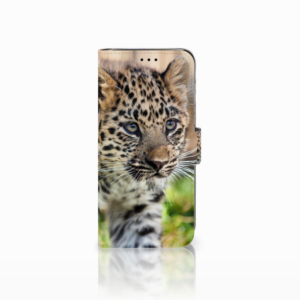 Huawei P20 Lite Telefoonhoesje met Pasjes Baby Luipaard
