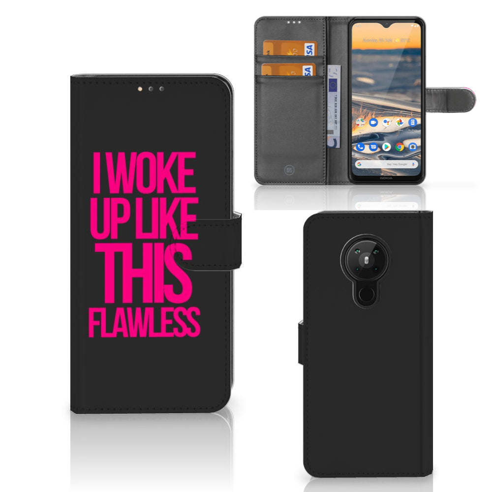 Nokia 5.3 Hoesje met naam Woke Up - Origineel Cadeau Zelf Maken