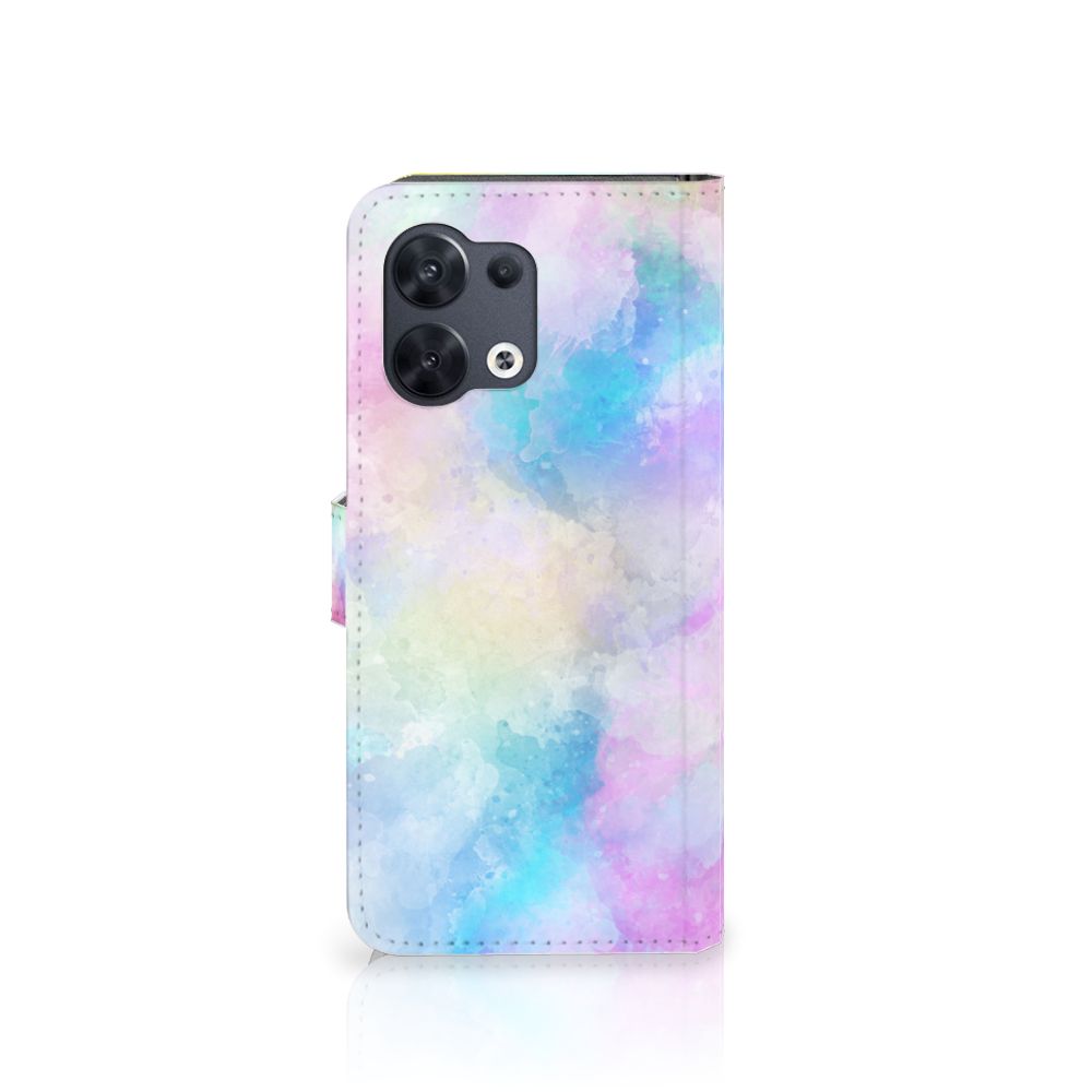 Hoesje OPPO Reno8 Watercolor Light met pastelkleuren en unieke watercolorprint.