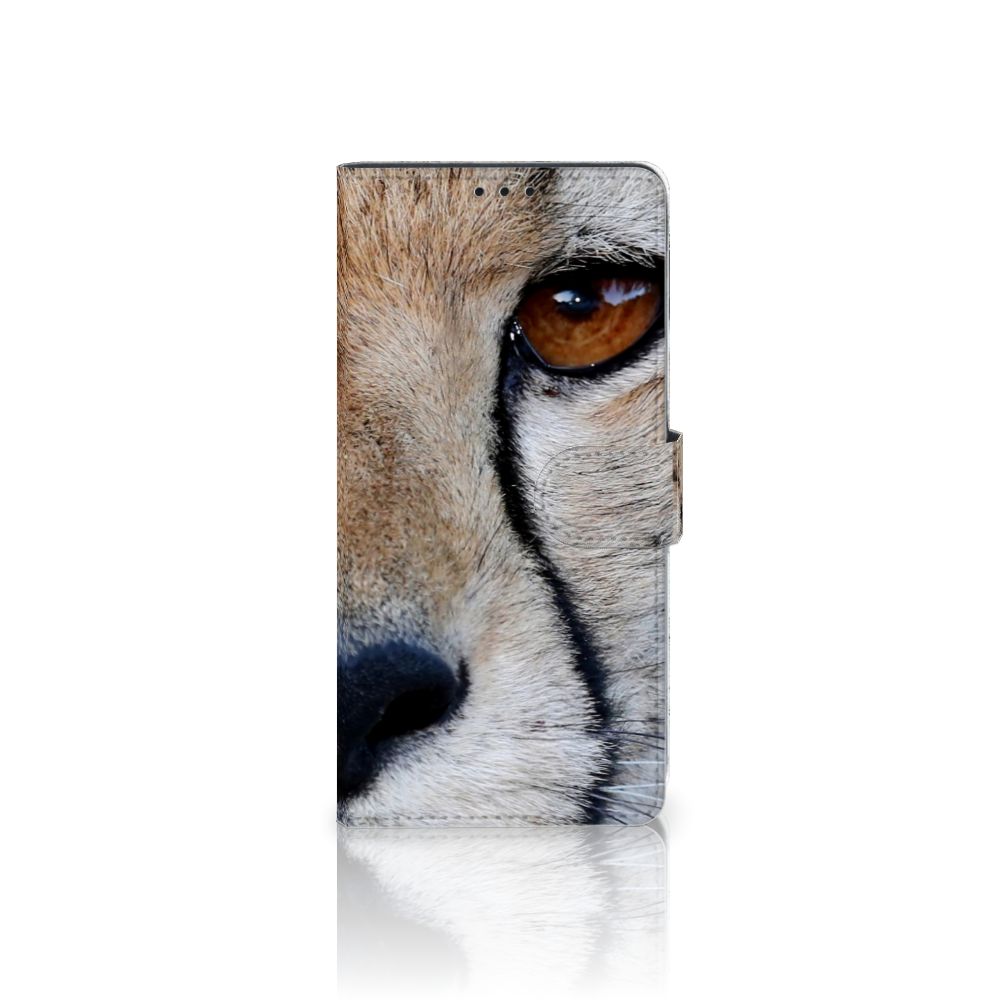 Alcatel 1S (2021) Telefoonhoesje met Pasjes Cheetah close-up van cheeta oog